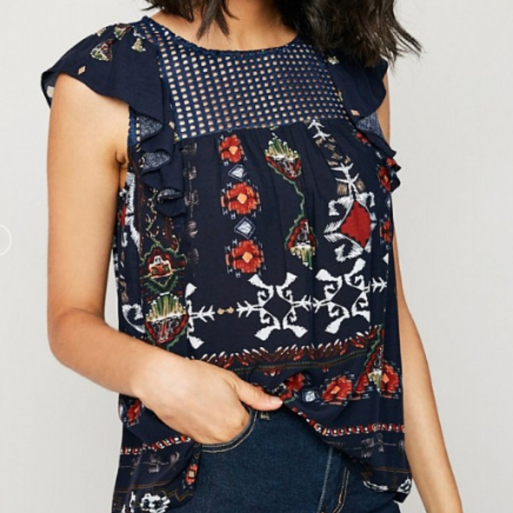 Ikat Print Blouse